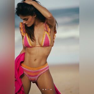 Free People x Now Its Cool Crochet Frill Top